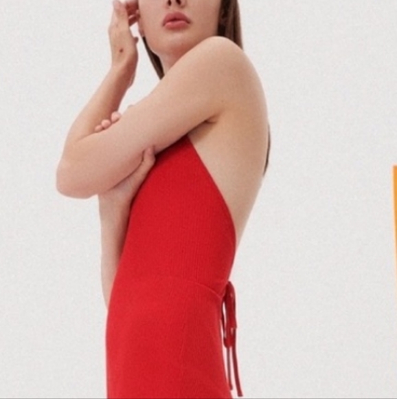 Short Halter Jumpsuit Red Zara - Picture 6 of 7